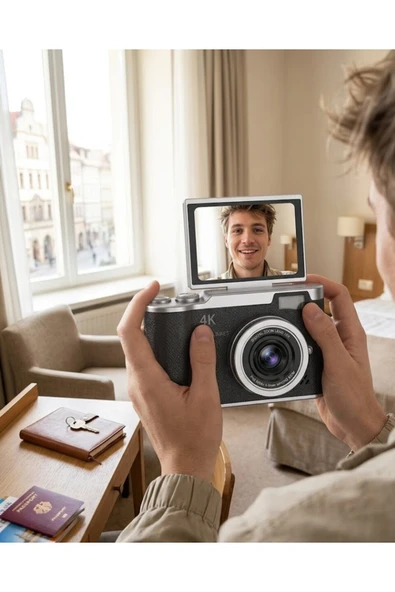 48 MP 4K Dijital Kamera 8X Zoom ve 180 Derece Ekran Yeni Başlayanlar İçin Uygun ürün görseli 1