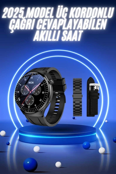 Akıllı Saat Yeni Nesil Üç Kordonlu Nabız Ölçer Çağrı Cevaplama ürün görseli 1