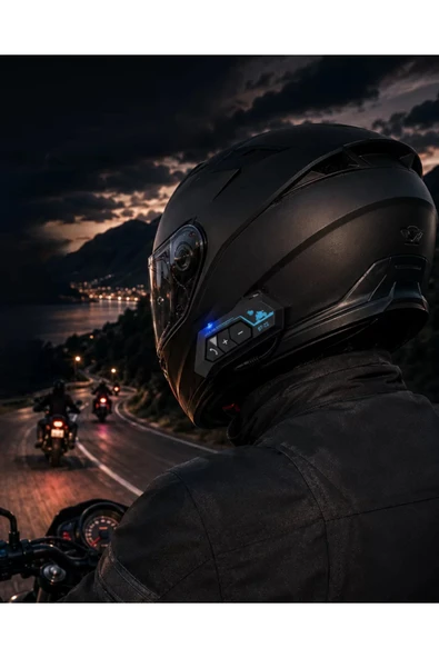 Şarjlı Bluetooth Kask Kulaklığı Navigasyon ve Müzik Destekli ürün görseli 1