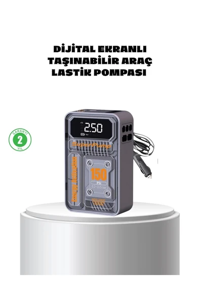 Taşınabilir Kablosuz Hava Pompası – 150 PSI Güçlü Basınç ve 6000mAh Şarjlı ürün görseli 1