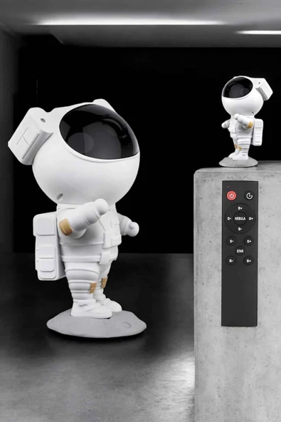Çocuklara Özel Projeksiyon Astronot Lamba Speaker Sevimli - Resim 3