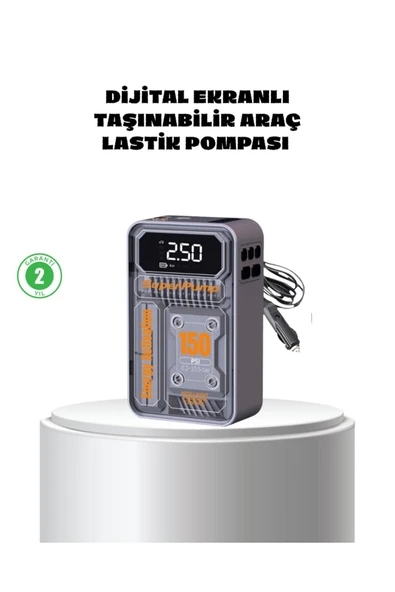 Taşınabilir Kablosuz Hava Pompası – 150 PSI Güçlü Basınç ve 6000mAh Şarjlı ürün görseli 1
