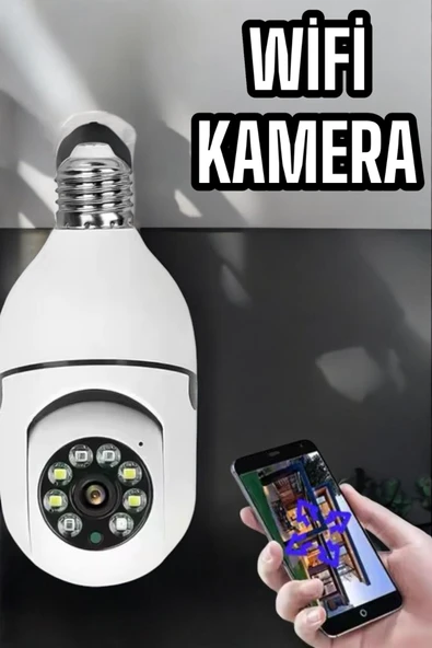 Wifi Kamera Duylu Ampul Görünümlü 360 Derece Dönebilen Ev Kamerası ürün görseli 1