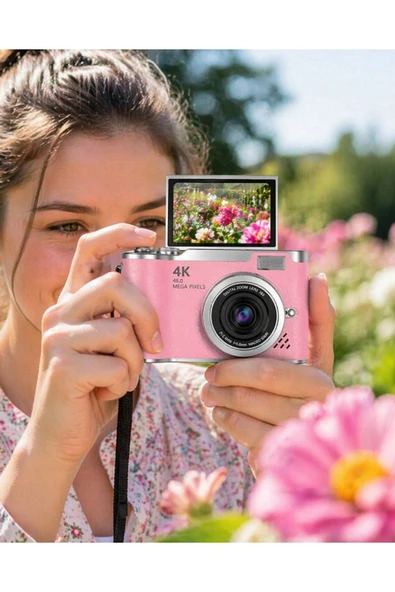 Sosyal Medya İçerik Kamera 48 MP HD Video Flip Ekranlı Dijital Kamera ürün görseli 1