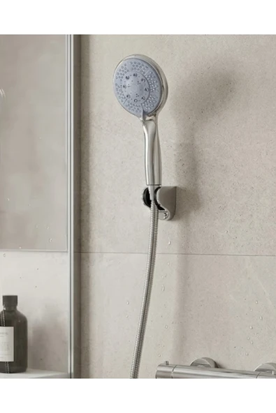 Çok Fonksiyonlu 4 Kademeli El Duşu Seti Spiral Hortumlu Banyo Duş Başlığı ürün görseli 1