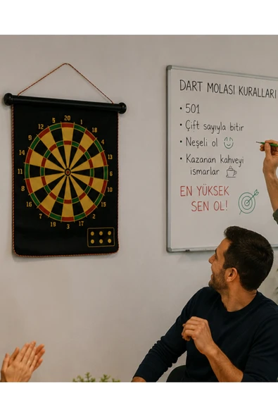 Aile ve Arkadaş Oyunları İçin Manyetik Dart Tahtası 6 Ok Dahil ürün görseli 1