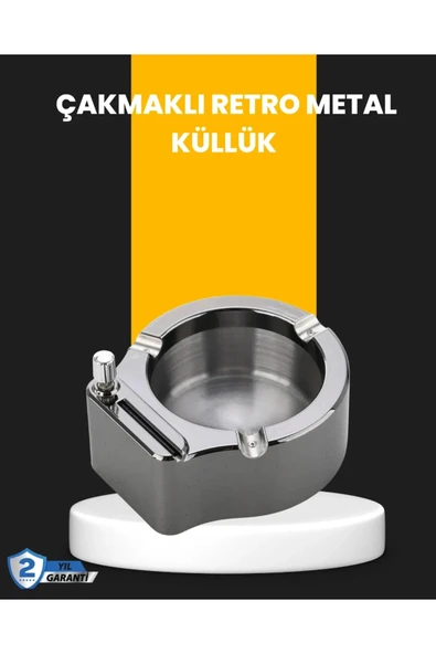 Yuvarlak Çakmaklı Küllük Dayanıklı Metal Yapı ürün görseli 1
