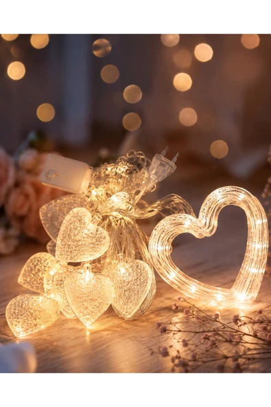 LED Kalp Neon Lamba Dekoratif Romantik Gece ve Ortam Işığı ürün görseli 1