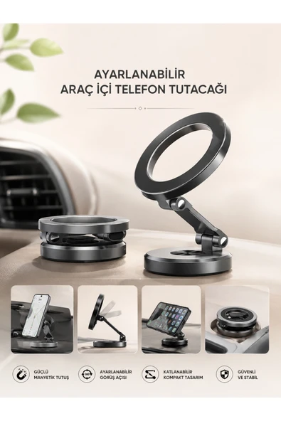 Araç İçi Telefon Tutacağı Manyetik Tasarım Ayarlanabilir ürün görseli 1