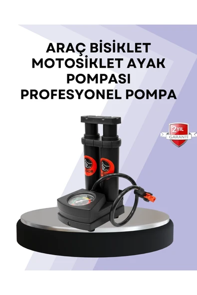 Basınç Saatli Ayak Pompası Bisiklet ve Araç Uyumlu ürün görseli 1