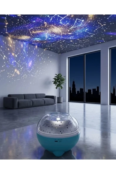 Bluetooth Hoparlörlü Yıldız Projeksiyon Gece Lambası Uzaktan Kumandalı ve Döner Işık Efektli (Kopya) ürün görseli 1
