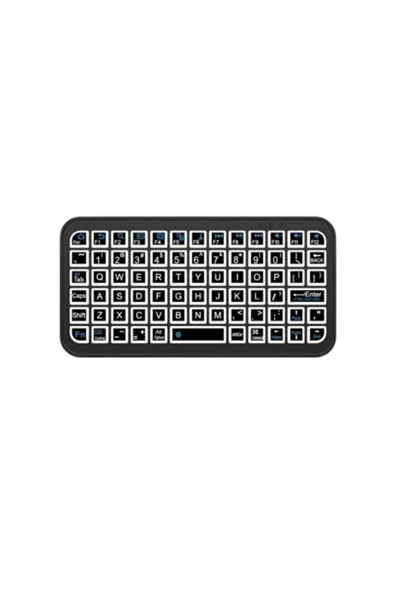 Kompakt Siyah RGB Işıklı Bluetooth Mini Klavye - Resim 2
