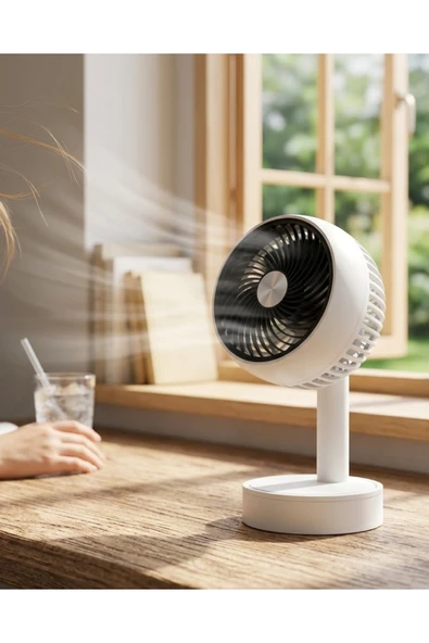 Sessiz Çalışan Şarjlı Mini Fan Masa ve Araç Kullanımına Uygun ürün görseli 1