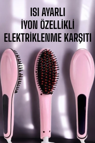 Saç Düzleştirici Tarak Isı Ayarlı Yıpranma Önleyici Düzleştirici Fön Tarak ürün görseli 1