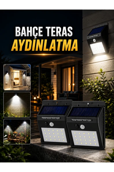 Solar Lamba Giriş, Bahçe Yol Avlu Hareket Sensörlü Led ürün görseli 1