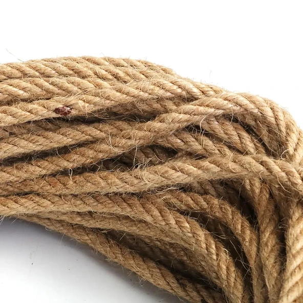 4 MM 1. KALİTE JÜT İP HALAT KENDİR URGAN HALAT 200 Metre ürün görseli 1
