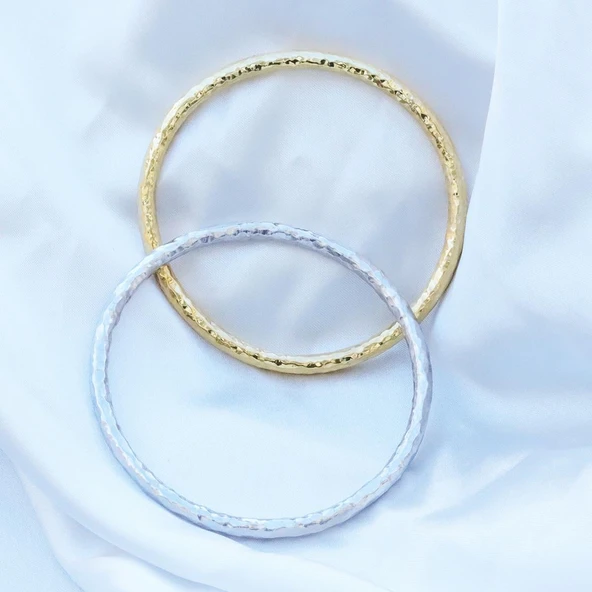 Dövme 4mm 6,5cm Ajda Gümüş Bilezik - Resim 6