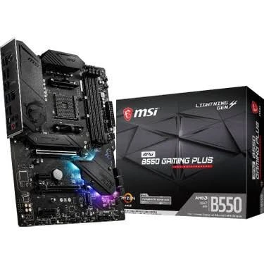 MSI MPG B550 Gaming Plus AM4 DDR4 4400(OC) HDMI DP M.2 USB3.2 RGB ATX Anakart (TEŞHİR) ürün görseli 1