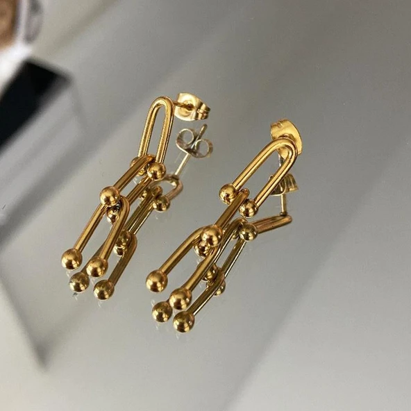 Trend Bileklik Küpe Çelik Set - Resim 5