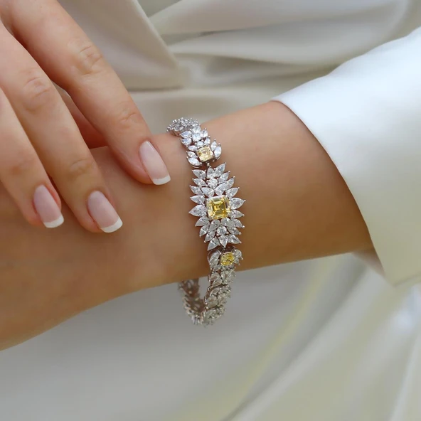 Citrine Dreams Işıltı Gümüş Bileklik ürün görseli 1