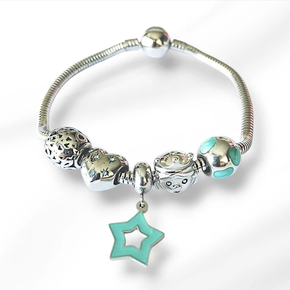 Princess Stars Charm Çelik Bileklik ürün görseli 1