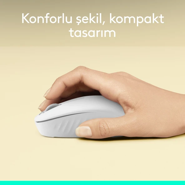 Logitech M196 Bluetooth Kablosuz Kompakt Pc ve Mac ile Uyumlu Mouse - Beyaz - Resim 2