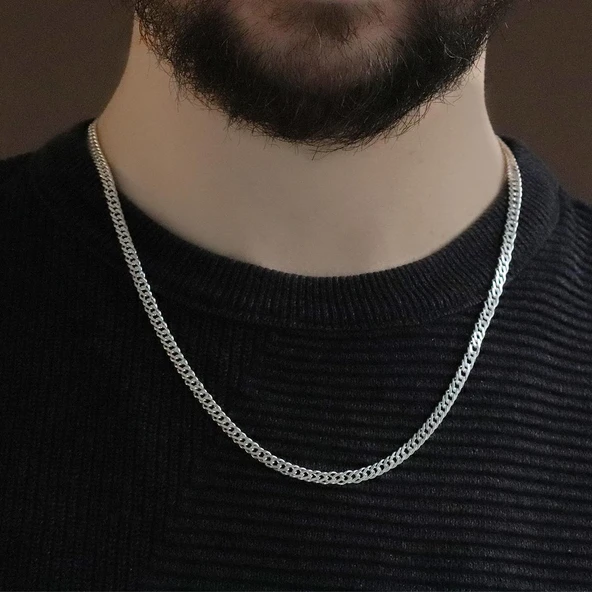 Rambo Modeli 4mm Gümüş Zincir ürün görseli 1