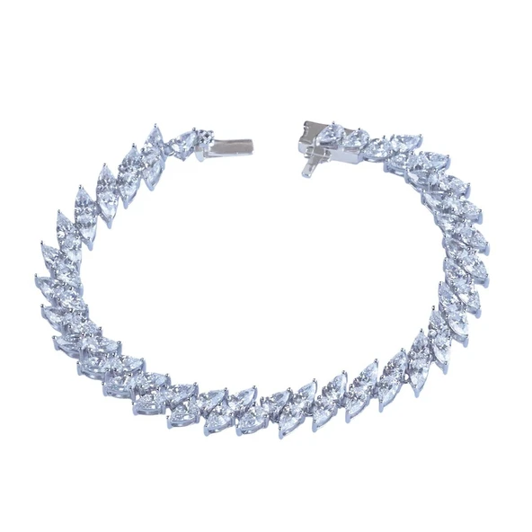 Icecut Taşlı Damla Gümüş Bileklik - Resim 5