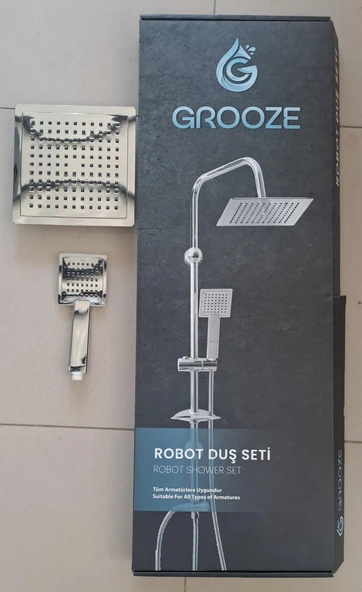 GROOZE ROBOT DUŞ SETİ - FLAT DUŞ SETİ - KENZA - KOMPLE KROM - Resim 4