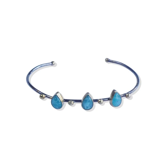 Aquamarine Damla Otantik Kelepçe - Resim 4