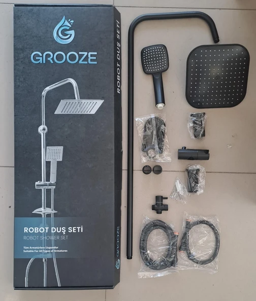 GROOZE ROBOT DUŞ SETİ - FLAT DUŞ SETİ - SİYAH - KOMPLE SİYAH ürün görseli 1
