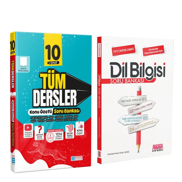 Evrensel İletişim 10. Sınıf Tüm Dersler Konu Özetli Maarif Model ve AKM Dil Bilgisi Soru Bankası Seti 2 Kitap ürün görseli 1