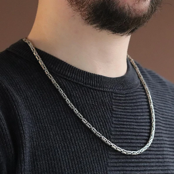 Kral Modeli 60cm 4mm Gümüş Zincir ürün görseli 1