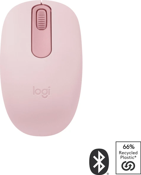 Logitech M196 Bluetooth Kablosuz Kompakt Pc ve Mac ile Uyumlu Mouse - Pembe - Resim 2