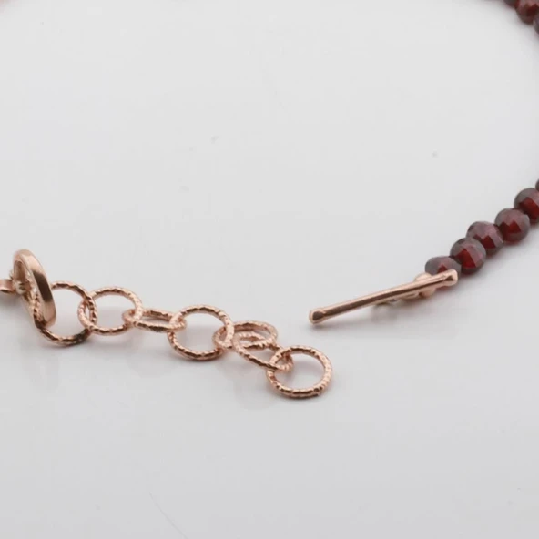 Sitrin Taşlı Rose Gold Halhal - Resim 2