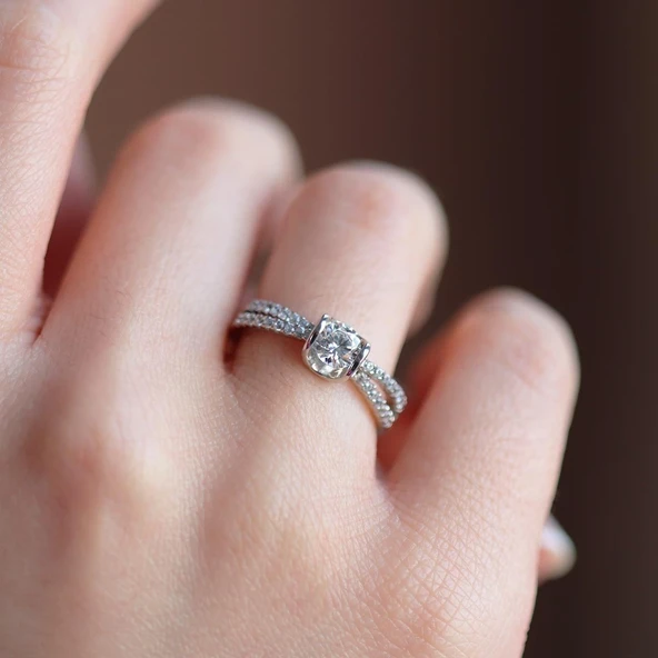 U Montür 925 Ayar Sky Diamond Gümüş Yüzük ürün görseli 1