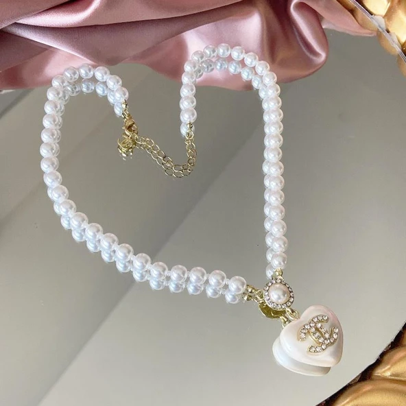 Kalp İncili Princess Gold Çelik Set - Resim 3