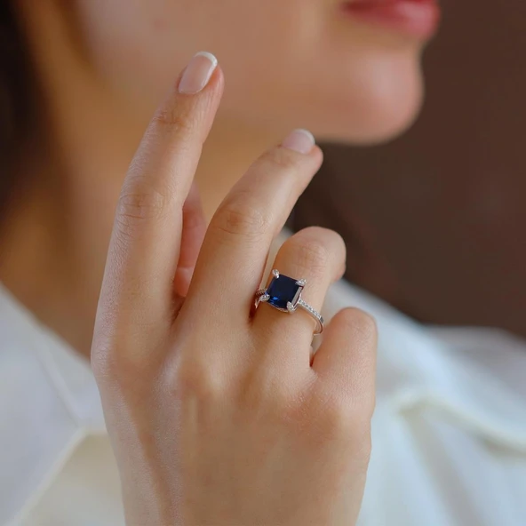 Creatif Safir Taşlı Red Collection Gümüş Yüzük ürün görseli 1