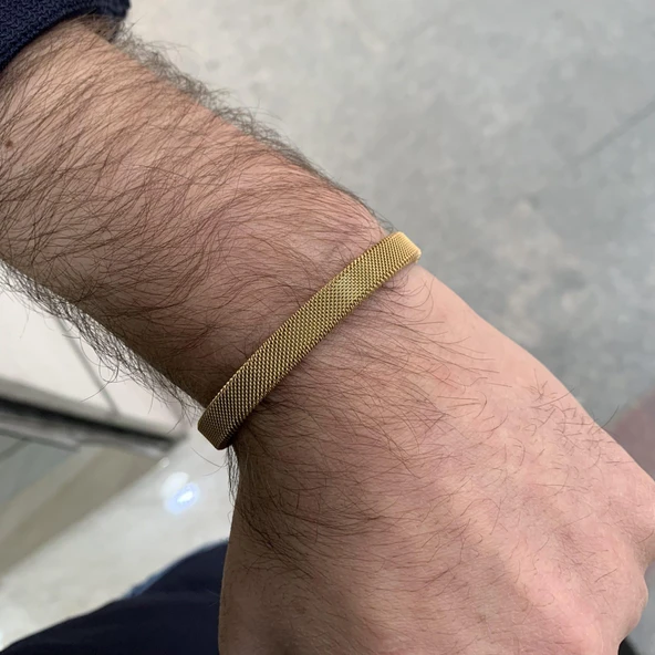 Gold Kaplama Hasır Erkek Bileklik ürün görseli 1
