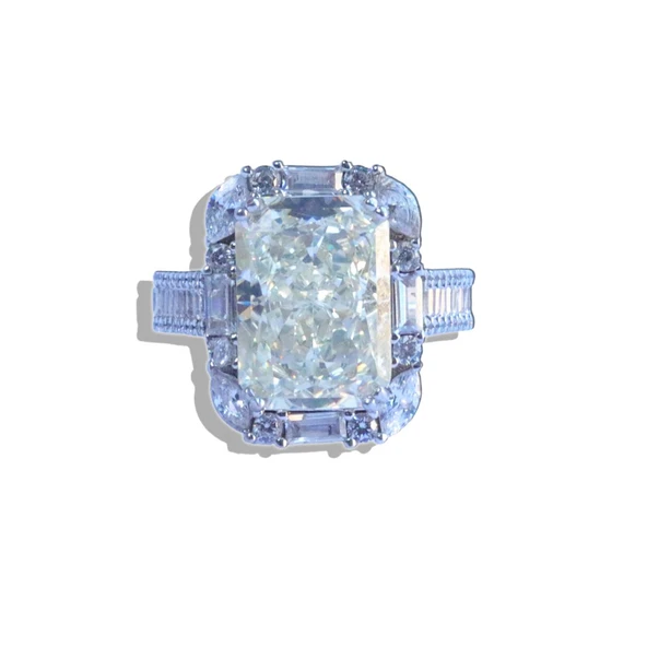 Emerald Icecut Taşlı Gümüş Yüzük - Resim 6