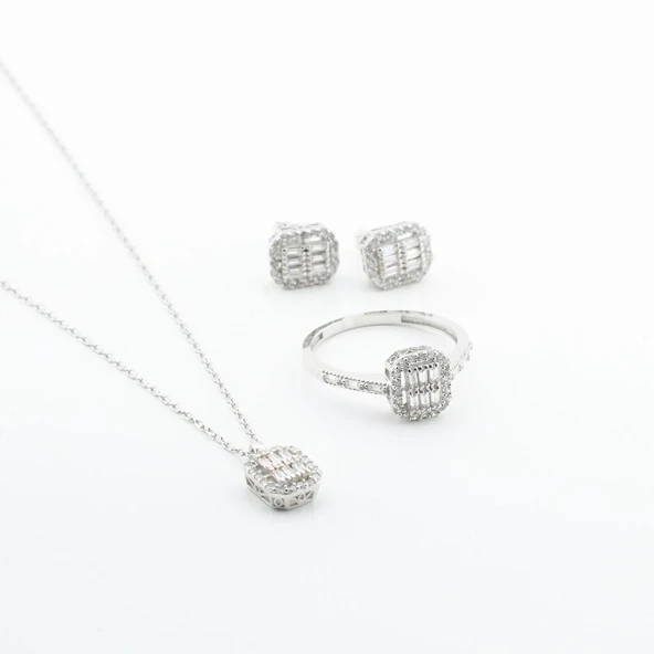 Mini Baget Kesim Gümüş Set - Resim 2