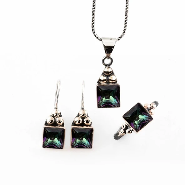 Mistik Topaz Gümüş Otantik Set ürün görseli 1
