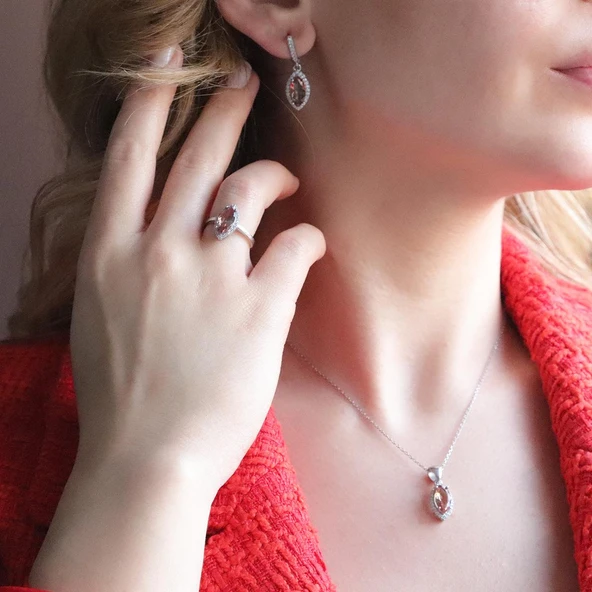 Mekik Modeli Zultanit Taşlı Gümüş Set ürün görseli 1
