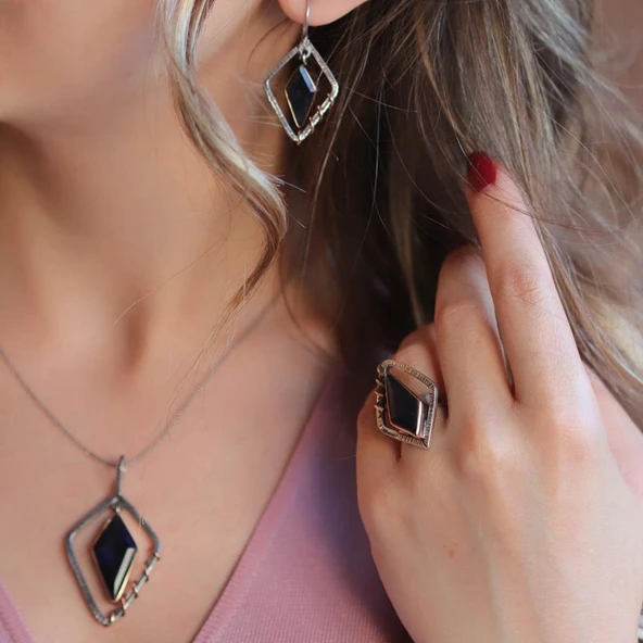 Safir Taşlı Otantik Tasarım Set ürün görseli 1