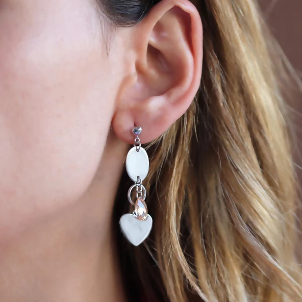 Swarovski Kalp Gümüş Küpe ürün görseli 1