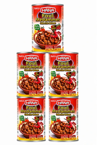 Hana Acılı Bakla Konservesi 400 Gr x5 Adet ürün görseli 1