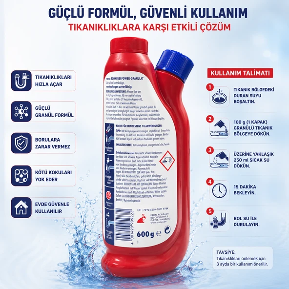 RORAX OTOMATİK DOZAJLI 10 KULLANIMLI LAVABO AÇICI ürün görseli 1