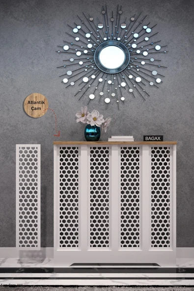 Dekoratif Petek Dolabı Kalorifer Peteği Kapatma Ünitesi Modern Tasarım İç Ölçü 76 cm Dış Ölçü 80 cm ürün görseli 1