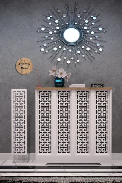 Dekoratif Petek Dolabı Kalorifer Peteği Kapatma Ünitesi Modern Tasarım İç Ölçü 76 cm Dış Ölçü 80 cm ürün görseli 1