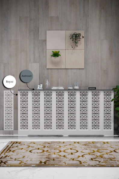 Petek Kaplama Modern Radyatör Kapatma Ünitesi Ön Panel MDF Tasarım İç ölçü 156 cm Dış Ölçü 160 cm ürün görseli 1